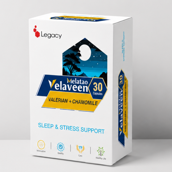 Velaveen Melato | Valerian Root & Chamomile Calm Capsules | 30 Capsules